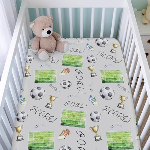 KASTLEE Soccer Crib Sheets for Boy Girl 52x28