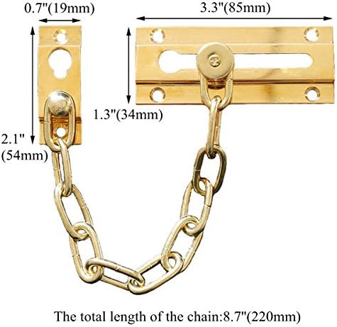 RZDEAL Brass Plated Anti-Theft Door Guard Latch