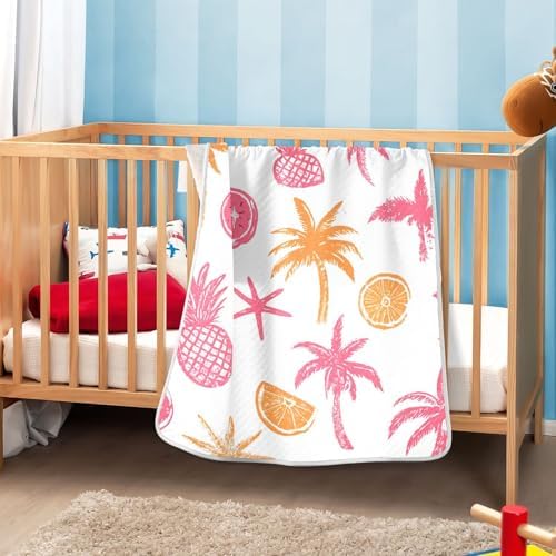 Sanluoli Muslin Swaddle Blanket 30x40in Summer Silhouette Orange 1