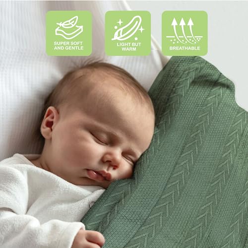 Organic Cotton Baby Blanket - Soft Breathable for Newborns
