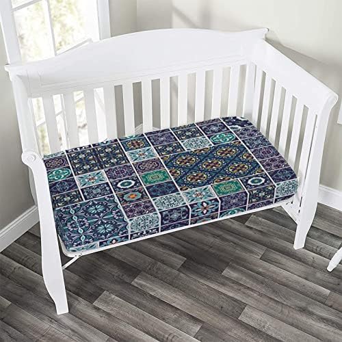 XISUNYA Decorative Crib Sheet Geometric Microfiber Baby Bedding Set 28x52x8