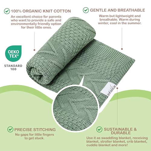 Organic Cotton Baby Blanket - Soft Breathable for Newborns