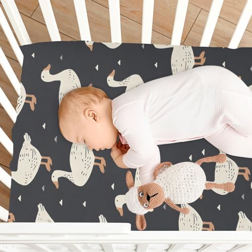 ALAZA Duck and Goose Crib Sheets for Girls and Boys