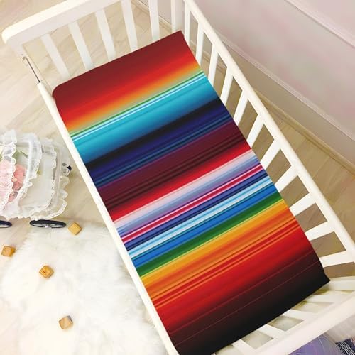 Jihqo Mexican Blanket Stripes Crib Sheets 39x27
