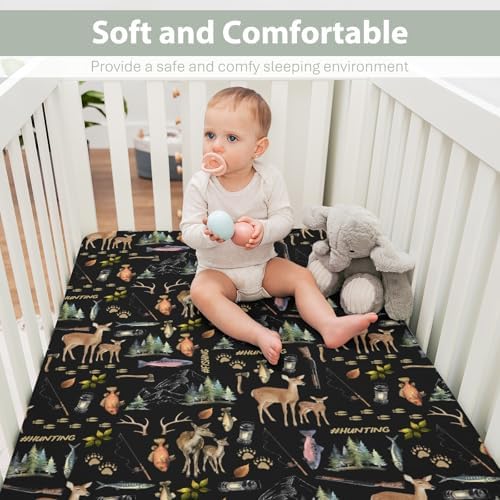 ZoUbqchY Baby Crib Sheets Deer Fish Animal 52x28 Inch Fitted Mattress Cover