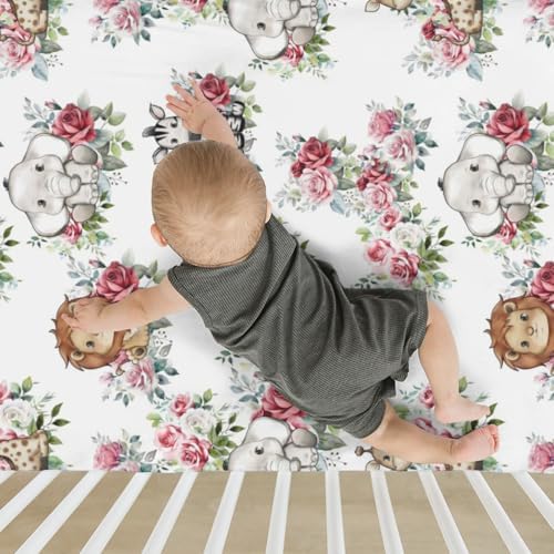 Cute Jungle Safari Animal Crib Sheets for Boy Girl 52x28