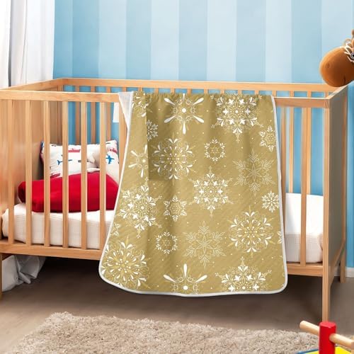 KICPOAY Brown Snowflake Swaddle Blanket for Newborn