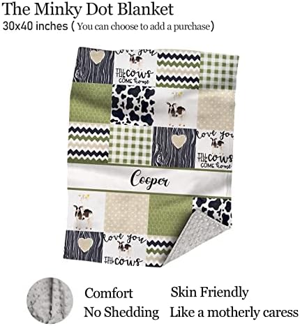 Personalized Farm Cow Crib Sheets for Baby Girls and Boys