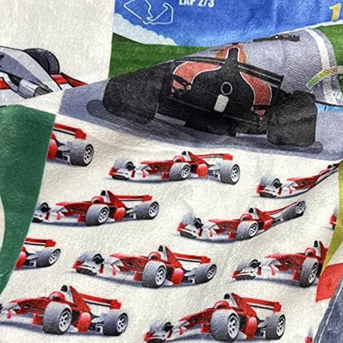 Ussunarts Racing Car Blanket with Personalized Name for Boys