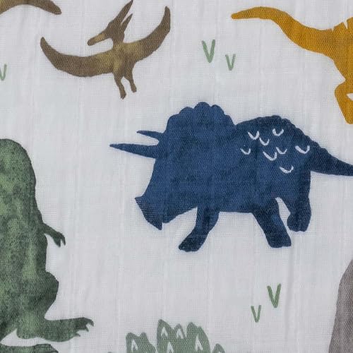 Little Unicorn Premium Crib Sheet Set Dino Friends Pattern