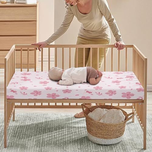 Cherry Blossom Pink Fitted Crib Sheet 28x52