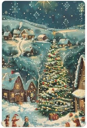 Joisal Christmas Night in Village Crib Sheets for Baby 1