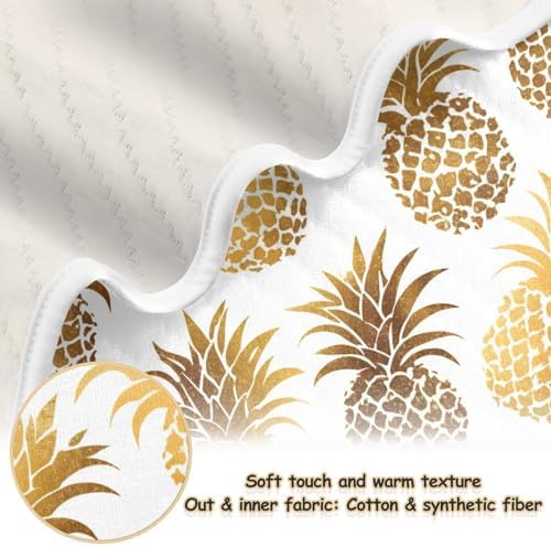 AMmao Baby Blanket 30X40 Inch Gold Pineapple Pattern