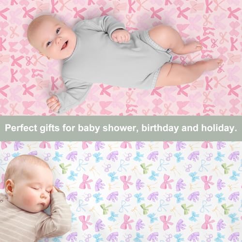 Spring Pastel Bows Crib Sheets 2 Pack