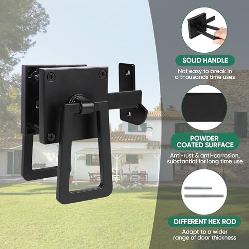 JUBEST Self Locking Gate Latch Black