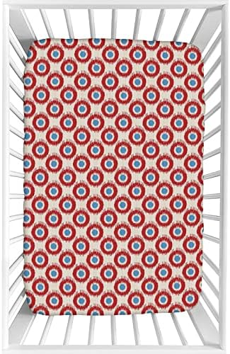XISUNYA Ikat Microfiber Crib Sheet 28x52x8 Silky Soft Toddler Bedding