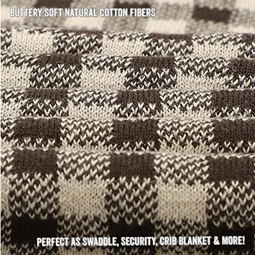 Bleu La La Plaid Baby Blanket - Mocha 100 Soft Cotton