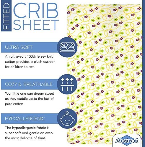 Abstract Cotton Crib Sheets - Ultra Soft Fitted for Baby