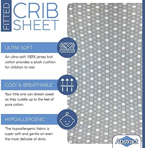 Abstract Cotton Crib Sheets - Ultra Soft 28x52 Fitted for Standard Crib Mattress