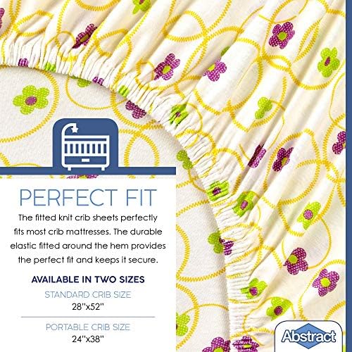Abstract Cotton Crib Sheets - Ultra Soft Fitted for Baby
