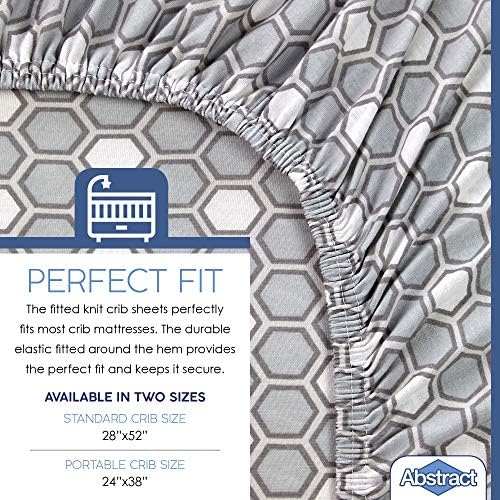 Abstract Cotton Crib Sheets - Ultra Soft 28x52 Fitted for Standard Crib Mattress