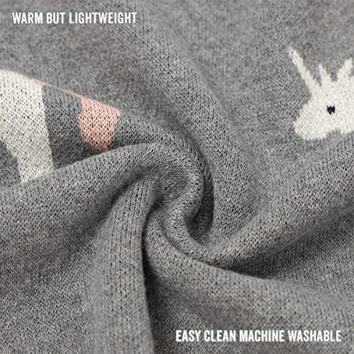 Bleu La La Cotton Swaddle Blanket - Unicorn Grey
